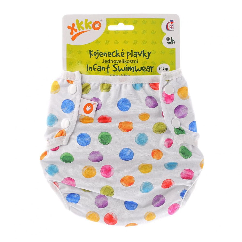Levně XKKO Jednovelikostní kojenecké plavky - Watercolour Dots
