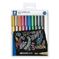 Staedtler Dekorační popisovače "Design Journey Metallic Pen", 10 barev, 1-2 mm,kuželový hrot, 8323 T