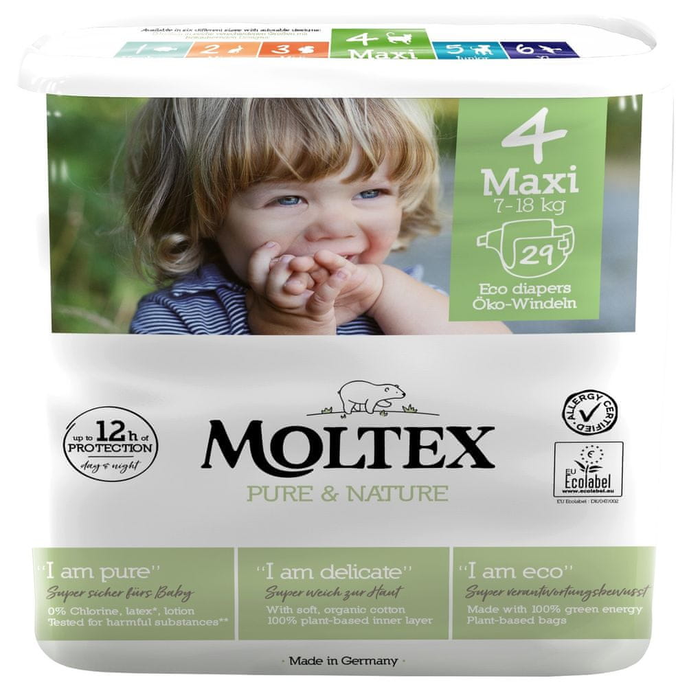 Levně MOLTEX Plenky Pure & Nature Maxi 7-18 kg - ekonomické balení (6 x 29 ks)