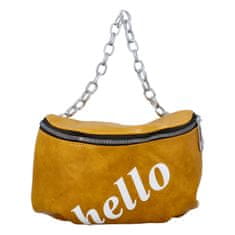 Turbo Bags Módní dámská ledvinka s nápisem Hello, žlutá