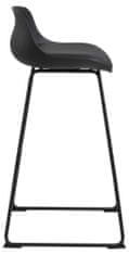 Design Scandinavia Barové židle Tina (SET 2ks), plast, černá