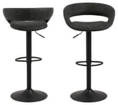 Design Scandinavia Barové židle Grace II. (SET 2ks), tkanina, antracitová