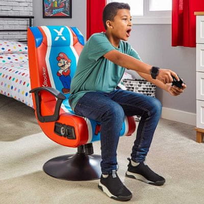 igraća stolica s preklopnim sklopivim mari Nintendo super mario udobna meka presvlaka pogodna za odrasle lako se čisti zahvaljujući ugrađenim kožnim zvučnicima i subwooferu u naslonu