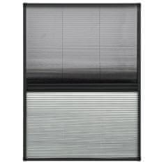 Vidaxl Plisovaná okenní síť proti hmyzu se zástěnou hliník 80 x 120 cm