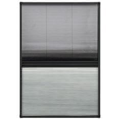 Greatstore Plisovaná okenní síť proti hmyzu se zástěnou hliník 100x160 cm
