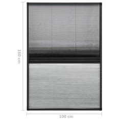 Greatstore Plisovaná okenní síť proti hmyzu se zástěnou hliník 100x160 cm