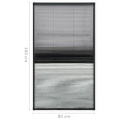 Greatstore Plisovaná okenní síť proti hmyzu se zástěnou hliník 80 x 160 cm