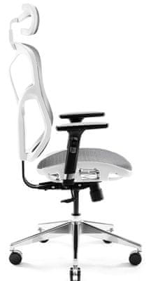 Diablo-Chairs V-Basic, šedá/bílá (5902560334579) posuvný sedák nastavení hlavové opěrka zádová opěrka područky gumová kolečka