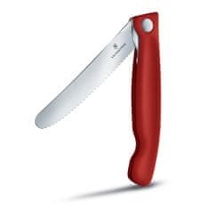 Victorinox Skládací svačinový nůž Swiss Classic, červený, vlnkované ostří