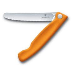 Victorinox Skládací svačinový nůž Swiss Classic, oranžový, vlnkované ostří