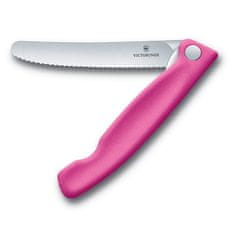 Victorinox Skládací svačinový nůž Swiss Classic, růžový, vlnkované ostří