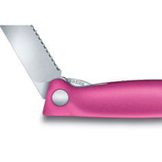 Victorinox Skládací svačinový nůž Swiss Classic, růžový, vlnkované ostří