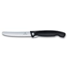 Victorinox Skládací svačinový nůž Swiss Classic, černý, vlnkované ostří