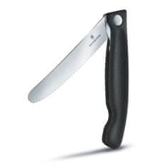 Victorinox Skládací svačinový nůž Swiss Classic, černý, vlnkované ostří