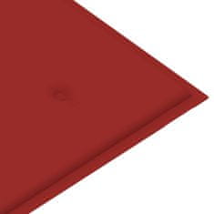 Vidaxl Polstr na zahradní lavici červený 200 x 50 x 4 cm