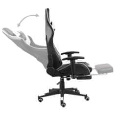Greatstore Otočná herní židle s podnožkou bílá PVC