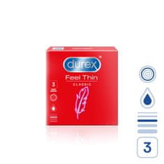 Pasante Durex Feel Thin Classic (3ks), tenké kondomy