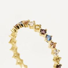 PDPAOLA Něžný pozlacený prsten se zirkony SAGE Gold AN01-209 (Obvod 50 mm)