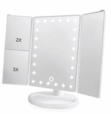 iQ-Tech iMirror 3D Magnify, kosmetické Make-Up zrcátko třípanelové LED bílá