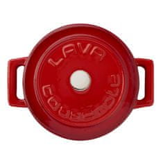 Lava Litinový mini hrnec "Folk" kulatý 10 cm - červený