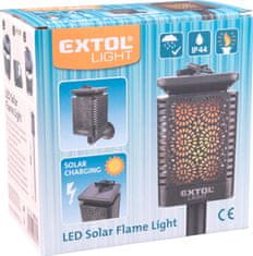 Extol Light pochodeň LED s plamenem, solární nabíjení, 12x LED