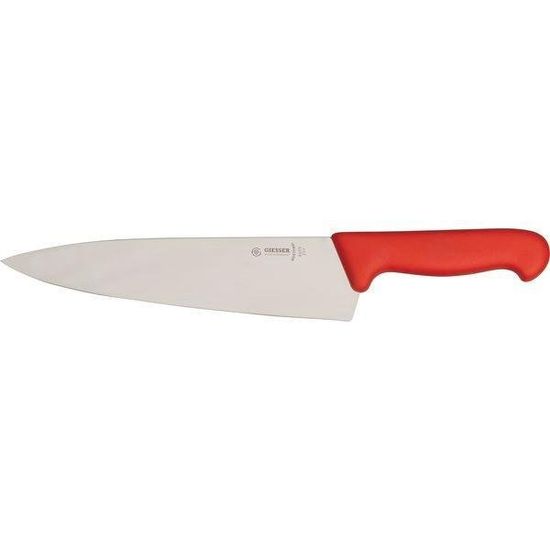 Giesser Messer Nůž kuchyňský , ergonomické madlo červené, velmi kvalitní provedení, délka ostří 200,