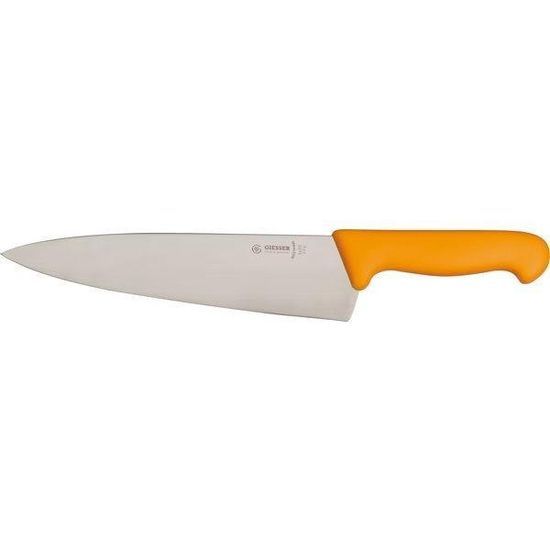Giesser Messer Nůž kuchyňský , ergonomická rukojeť žlutá, velmi kvalitní výrobek, délka ostří 200 mm,