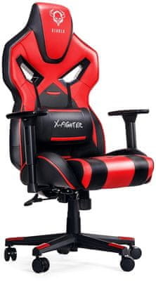 Diablo-Chairs X-Fighter, černá/červená (5902560333251) moderní design robustní vzhled ergonomický komfort perforace Air-Mesh prodyšnost