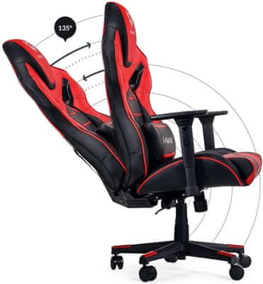 Diablo-Chairs X-Fighter, černá/červená (5902560333251) bederní polštář výškové polohování funkce houpání pozice leh 