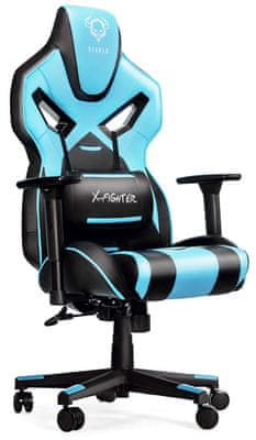 Diablo-Chairs X-Fighter, černá/modrá (5902560333244) moderní design robustní vzhled ergonomický komfort perforace Air-Mesh prodyšnost
