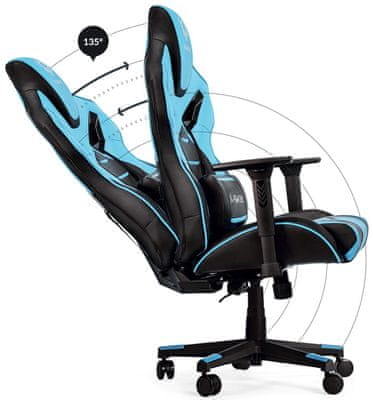 Diablo-Chairs X-Fighter, černá/modrá (5902560333244) bederní polštář výškové polohování funkce houpání pozice leh 