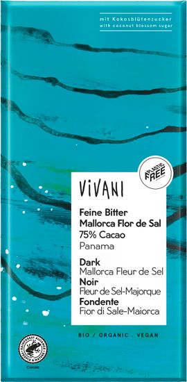 VIVANI Bio hořká čokoláda se solí Fleur de Sel 80 g