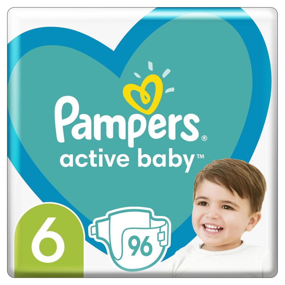 Levně Pampers Active Baby Plenky Velikost 6, 96 Plenek, 13–18 kg