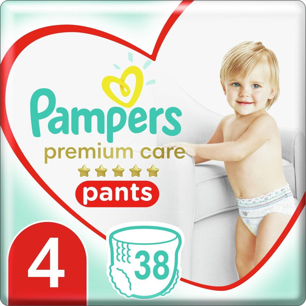 Levně Pampers Plenkové kalhotky Premium Care Pants 4 (9-15 kg) Maxi 38 ks