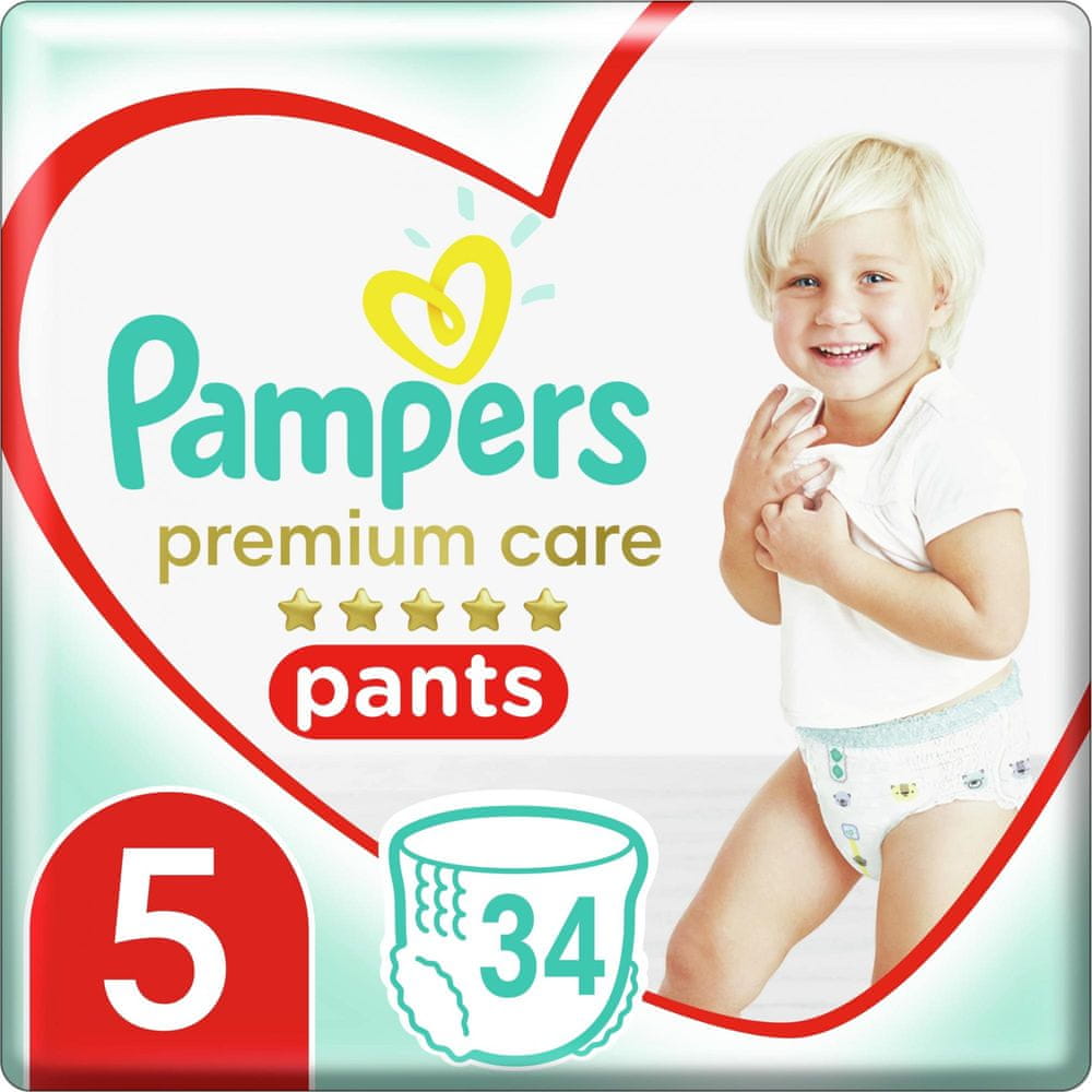 Levně Pampers Plenkové kalhotky Premium Care Pants 5 (12-17 kg) Junior 34 ks
