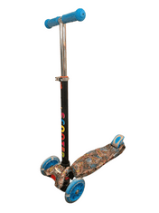 Koloběžka tříkolová MAXI SCOOTER se svítícími kolečky, BLUE DRAGON H-049-BD