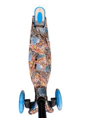 Koloběžka tříkolová MAXI SCOOTER se svítícími kolečky, BLUE DRAGON H-049-BD