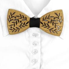 AMADEA Dřevěný motýlek k obleku - motiv větvičky 11 cm, český výrobek
