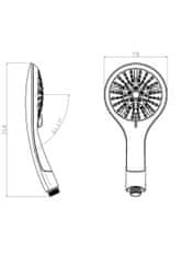 Eisl Ruční masážní sprcha 5 režimů sprchování, průměr 115mm, černá/chrom BROADWAY (60760)