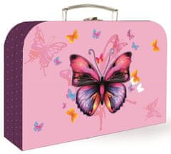 Karton P+P Kufřík lamino 34 cm Motýl - růžový