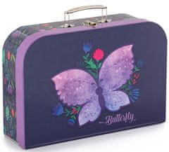 Karton P+P Kufřík lamino 34 cm Motýl - fialový