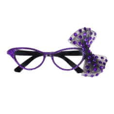 funny fashion Retro brýle s mašličkou - fialové