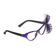 funny fashion Retro brýle s mašličkou - fialové