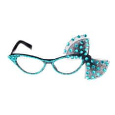 funny fashion Retro brýle s mašličkou - tyrkysové