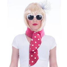 funny fashion Růžový retro šátek s puntíky