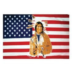 funny fashion Vlajka USA s indiánem 150 x 90 cm
