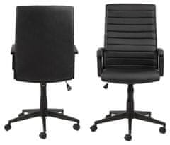 Design Scandinavia Kancelářská židle Charles, syntetická kůže, černá