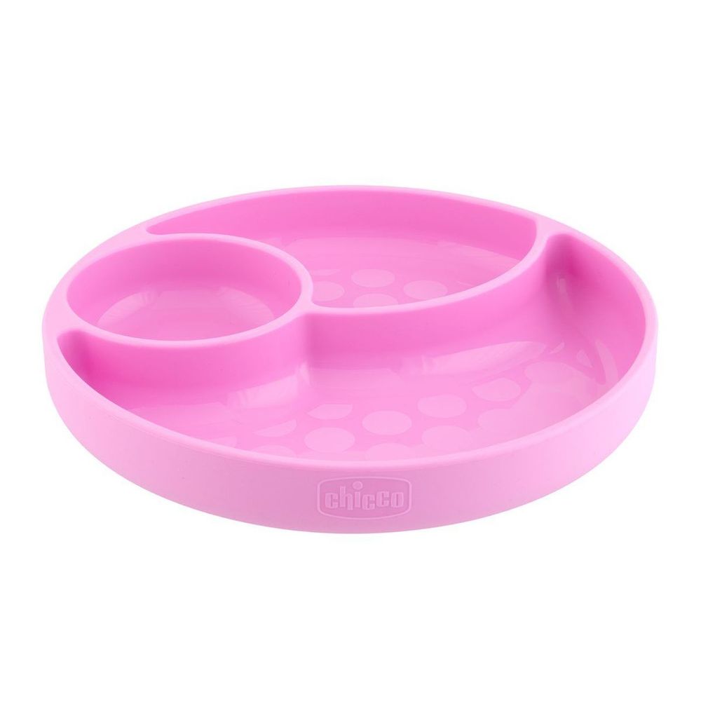 Levně Chicco Silikonový talíř růžová 12 m+