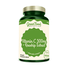 GreenFood Nutrition Vitamin C 500 + Extrakt ze šípků, 60 kapslí - EXPIRACE 11/23
