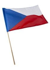 Vlajky.EU Mávací vlaječka ČR velká - 45 x 30 cm + tyčka